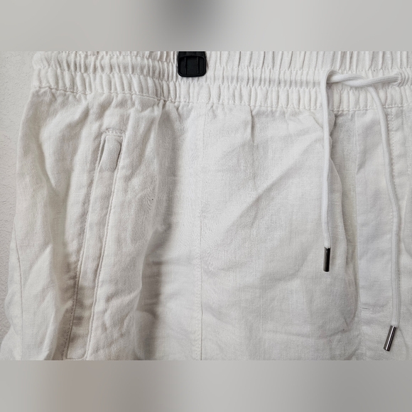 Athleta Retreat 100% Linen Shorts Ivory Color Size 22 - Picture 2 of 10